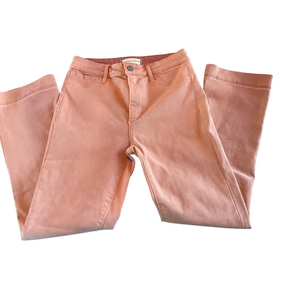NWOT Articles Of Society London Crop Flair Lahaina Pink Womens Jeans New - Picture 2 of 14